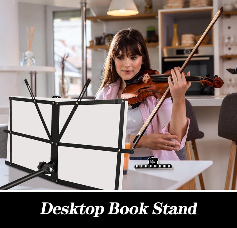 DkOvn 1 Pack Music Stand, with Music Sheet Clip Holder & Carrying Bag - Image 3